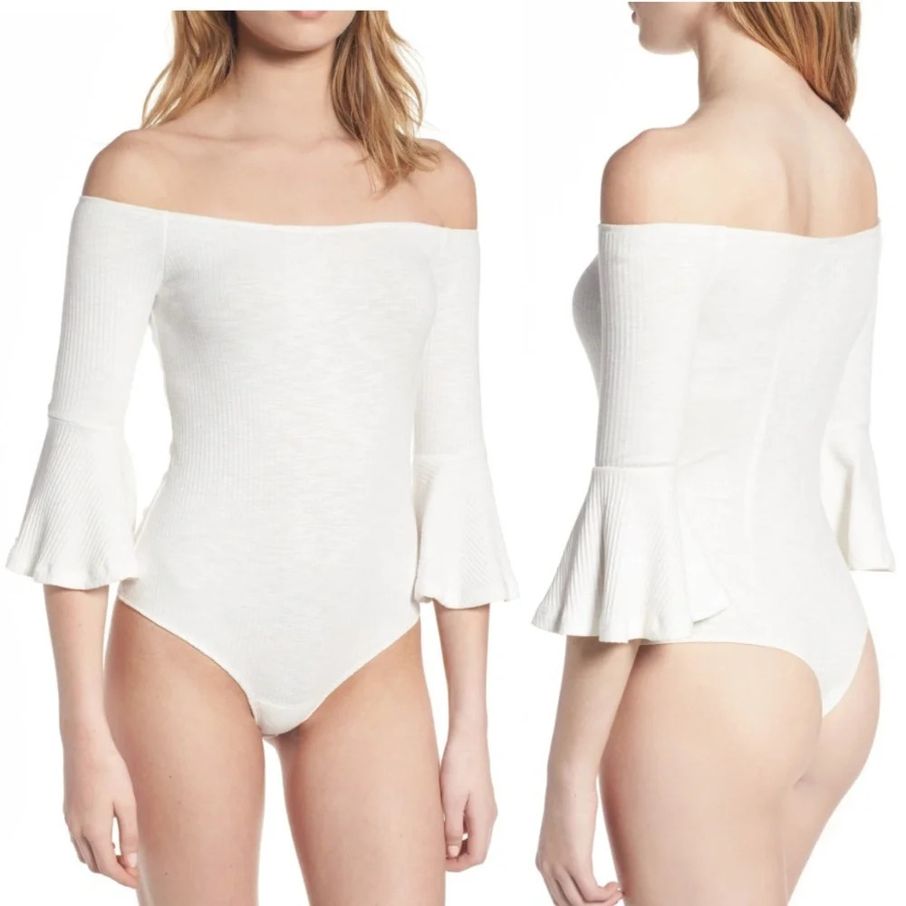 NBD Seduire‎ Off-the-Shoulder Bodysuit in Ivory